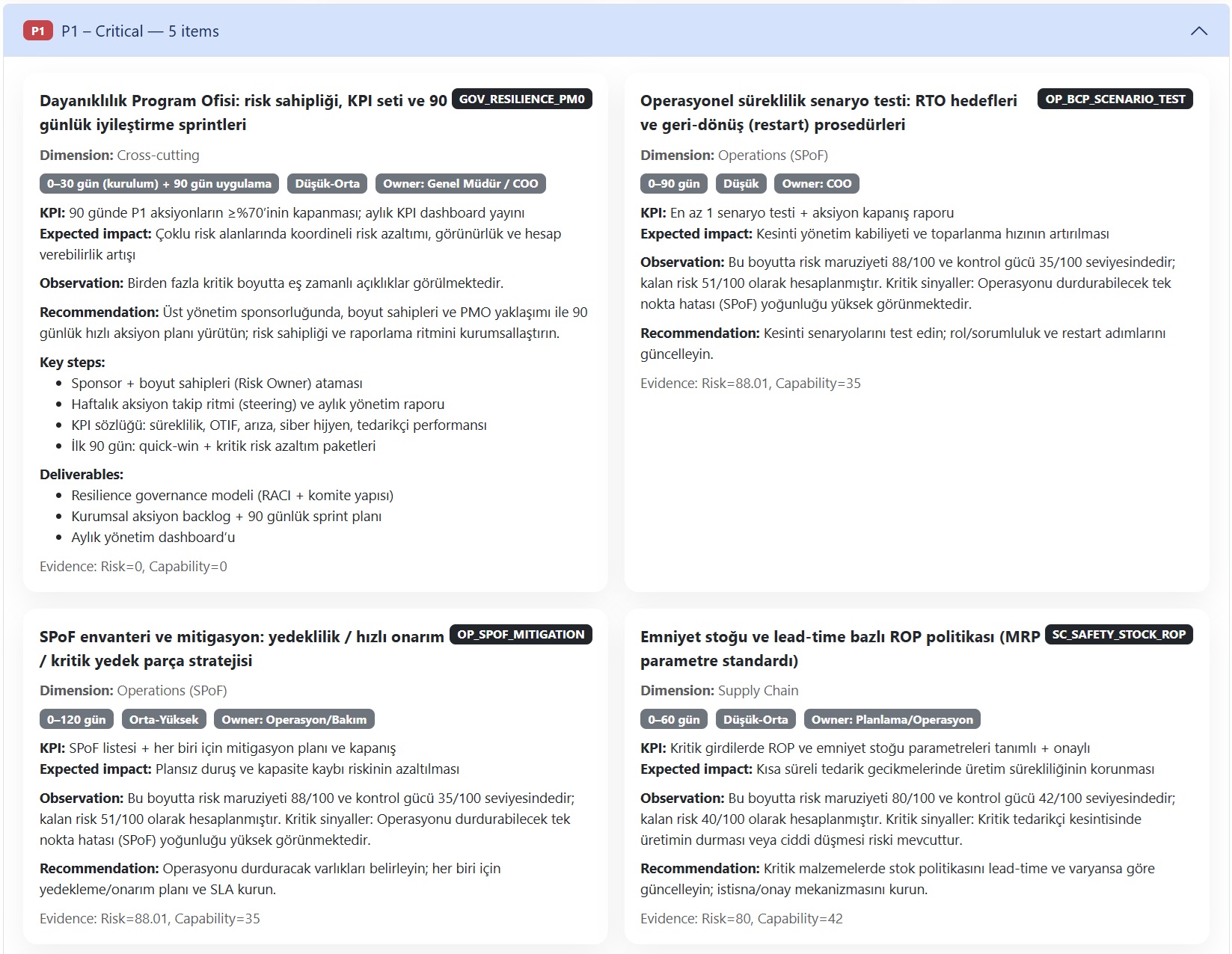 Aksiyon planı ve yol haritası
