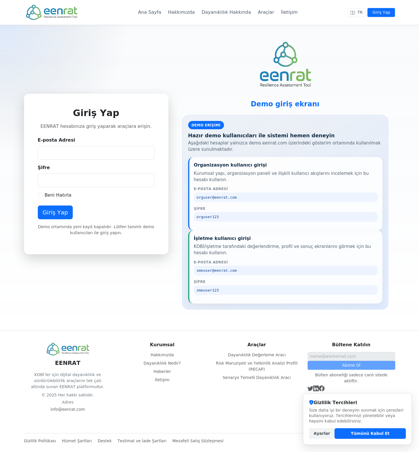 EENRAT demo sitesi yayında: sistemi risksiz şekilde keşfedin
